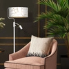 Lampa podłogowa ZIGGY WHITE, MLP7571, biały/złoty, 1x60W E27 + 1x8W mini GU10