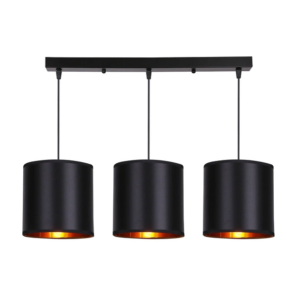 Lampa wisząca, listwa, CANDIDA, 33-00736, czarny/złoty, 3x40W E27