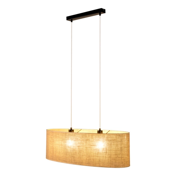 Jute Lampa Wisząca 2xE27 Max.40W Czarny/Transparentny/PVC/Beżowy 17910204