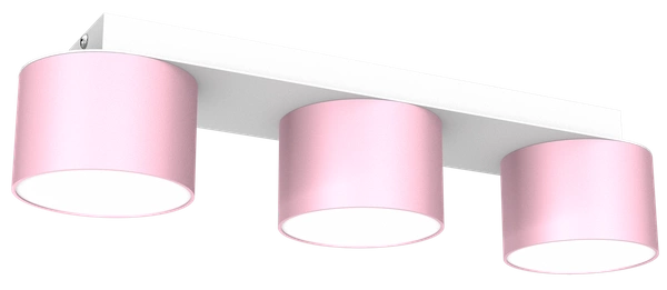 Lampa sufitowa listwa DIXIE PINK 3x GX53 szer. 34cm | różowy