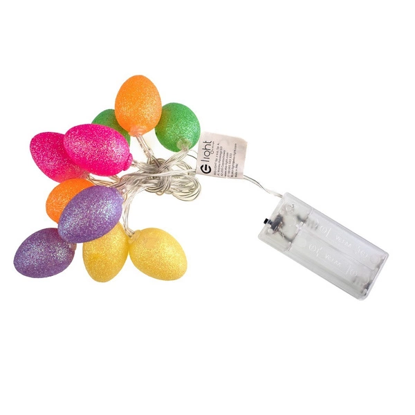 MALE PLASTIKOWE JAJKA WIELKANOCNE LED Z BROKATEM