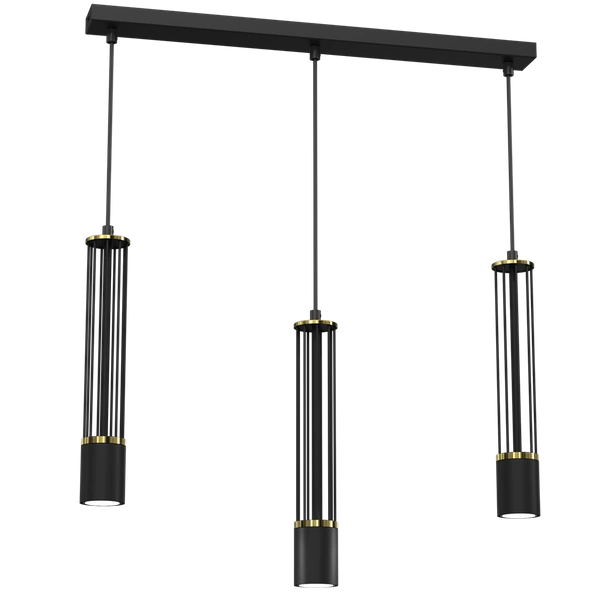Lampa wisząca ESTILO, MLP8410, czarny/złoty, 3x40W GU10