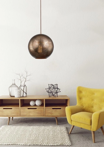 Lampa wisząca SFINKS kula 31-43276 jasnobrązowa ażurowa 1x60W E27