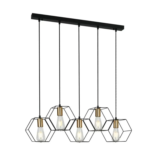 Lampa wisząca Aina 78,5cm 5xE27 | czarny