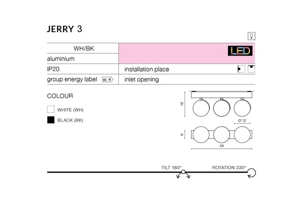 Azzardo JERRY 3 230V WHITE 1885