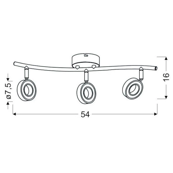 Lampa sufitowa VINOLA LISTWA 3x5W LED chrom barwa ciepła 3000K 93-65957