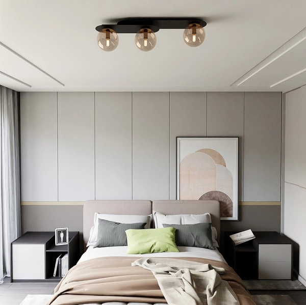 Lampa sufitowa Emibig PLAZA 3 Czarny/MIODOWY 1120/3