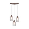 Alessandro Wood Lampa Wisząca 3xE27 Max.60W Orzech/Transparentny 1760376R