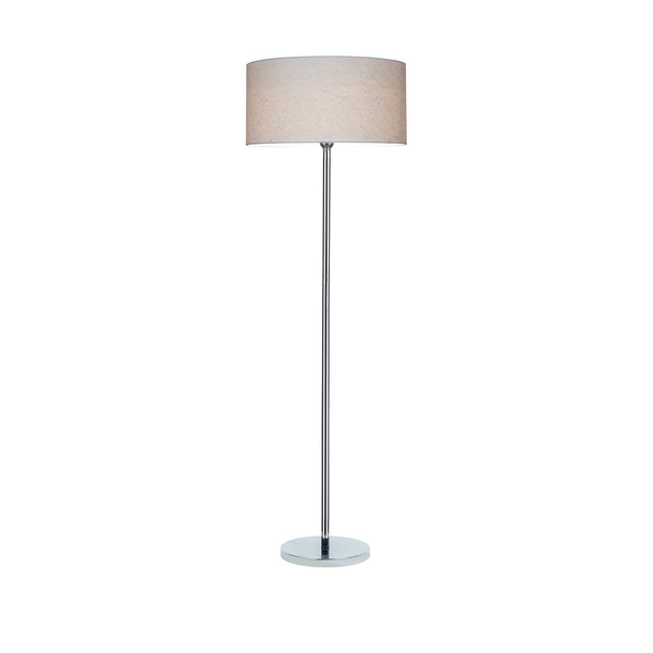 Lampa podłogowa Leila 1xE27 maks. 60W chromowany metal/przezroczysty kabel PVC/wielokolorowy papier + klosz z PCV ze wzorem Paisley 6653028