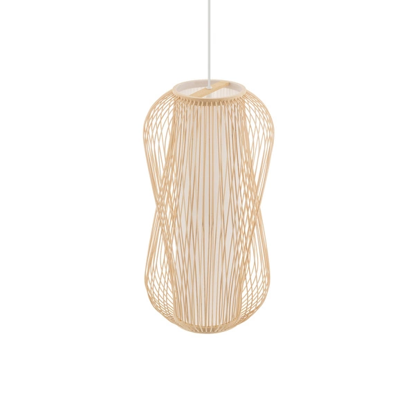 Lampa wisząca PUKET L śr. 30cm E27 | naturalne drewno/biały 11162