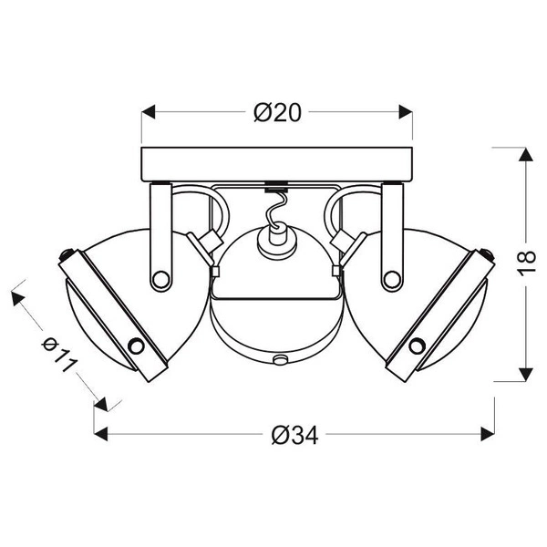 Lampa sufitowa FRODO 98-71095 3xGU10 rdzawa w rustykalnym stylu