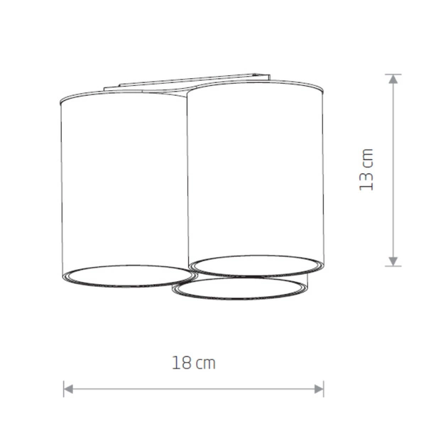 Punktowa lampa sufitowa EYE TONE III dł. 18cm 3xGU10 | biały 8093