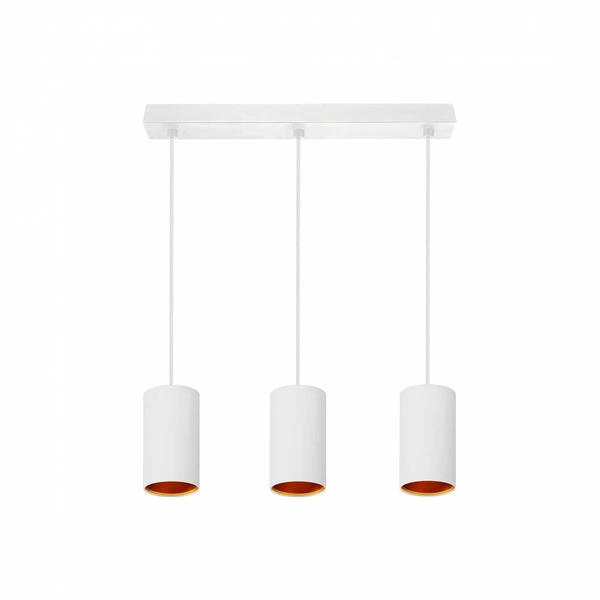 Nowoczesna lampa wisząca CHLOE GU10 IP20 3 pkt.  | BIAŁO ZŁOTA