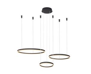 Azzardo HALO PENDANT 80+60+40 CCT BK + REMOTE CONTROL 4972