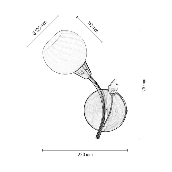 Kinkiet Marbella 1xE14 Max.40W Metal patyna/białe szkło 5078111G0605