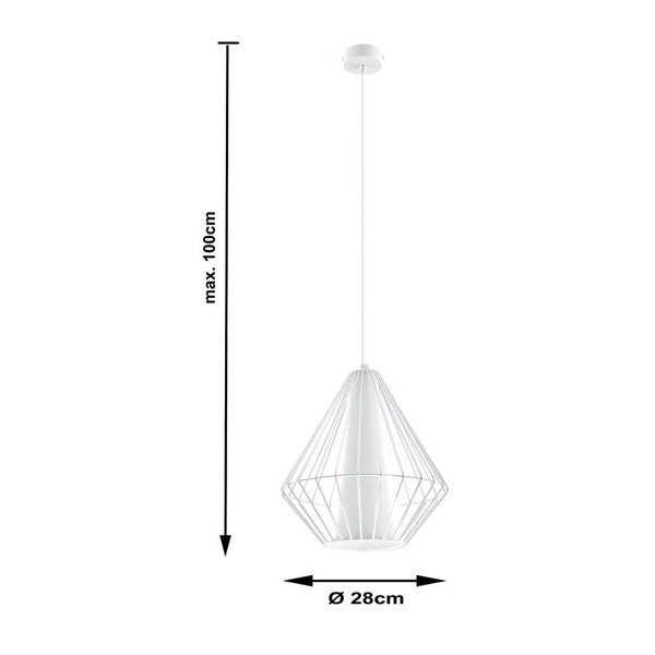 Lampa Wisząca DEMI Biała Stal, E27 60W, SL.0297