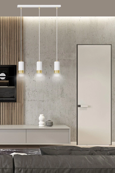 Lampa wisząca Emibig FUMIKO 3 WH/GOLD 815/3