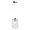 Lampa wisząca Tarro 1xE27 Max.60W Chromowany metal/Przezroczysty kabel PVC/Przezroczyste szkło 15880128