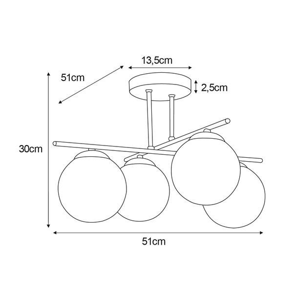 Lampa sufitowa K-5161 z serii DELTA
