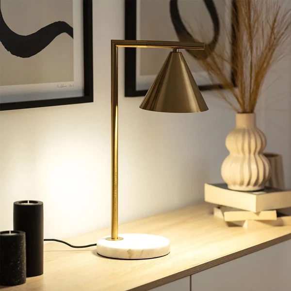 Lampka Stołowa Złota Abruzzo Valentino E27 45cm