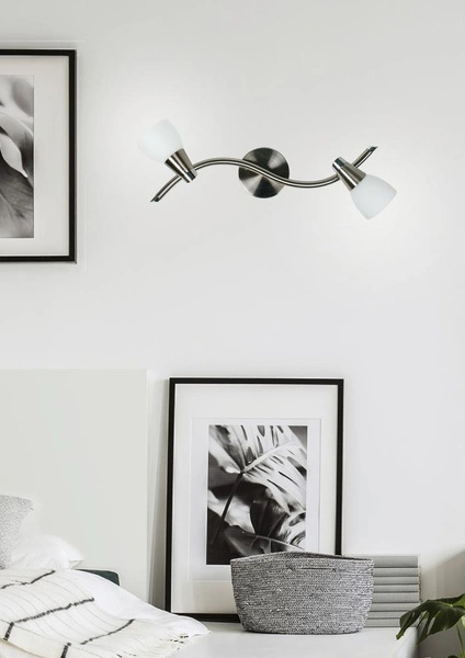 Lampa sufitowa/ścienna SELIA listwa 92-69986 nikiel/chrom/biały 2xG9