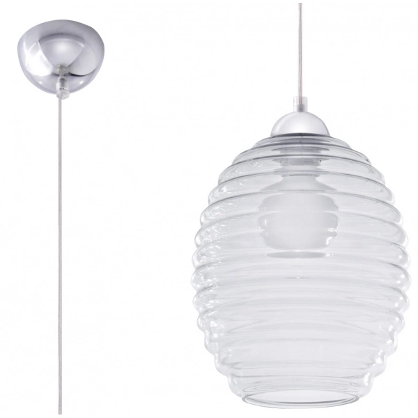 Nowoczesna lampa Wisząca ALVARO SL.0275 chrom/transparentny 1xE27