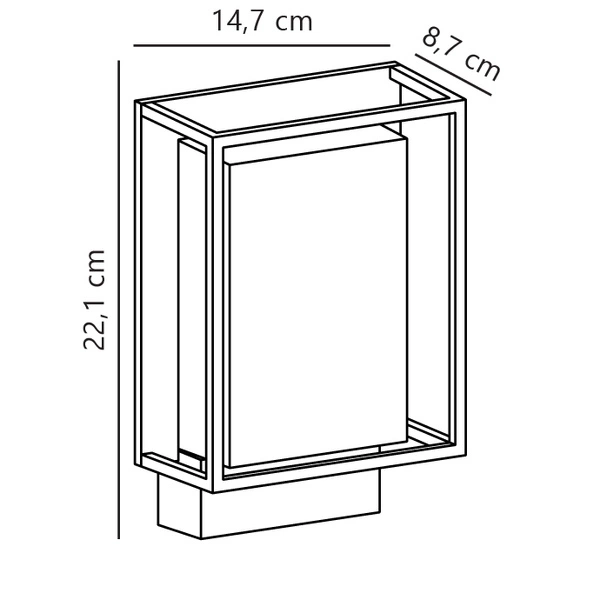 Kinkiet NESTOR LED 2700K Biała ciepła Aluminium | Czarny