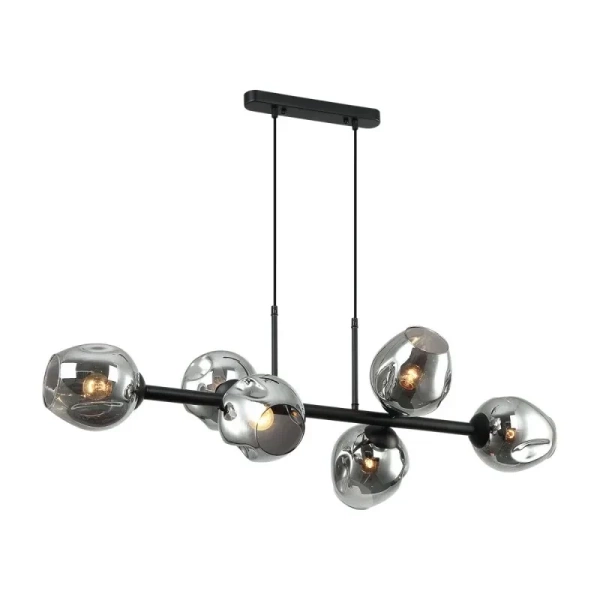 Lampa wisząca BORGO dł. 100cm 6xE27 | czarny