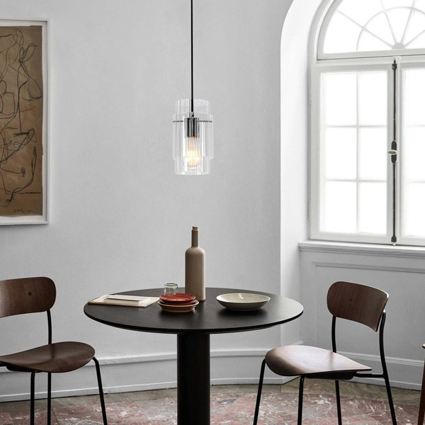 Lampa wisząca Savona 1, czarny/srebrny/transparentny, 1x40W E27