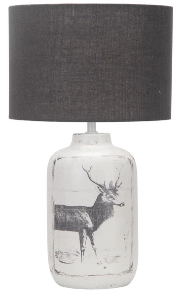 Lampa gabinetowa/stołowa/nocna WALIA 41-39194 szara/abażur czarny 1x60W E27