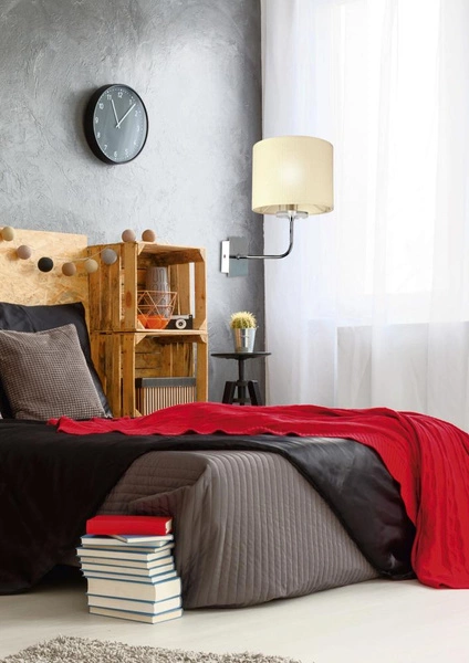 Kinkiet ESTERA 21-11473 chromowy z jasnokremowym abażurem 1x40W E14