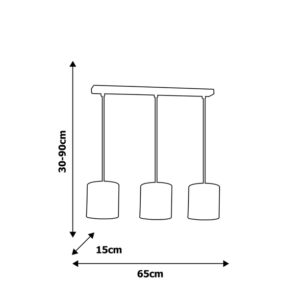 Lampa wisząca UNICORN 3xE27