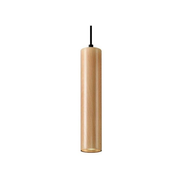 Lampa wisząca LINO 1 czarna stal, naturalne drewno, SL.0636