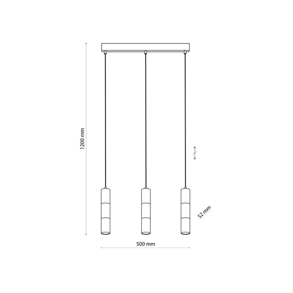 VIVIEN BLACK/GOLD LAMPA WISZĄCA 3 PŁ LISTWA 4757
