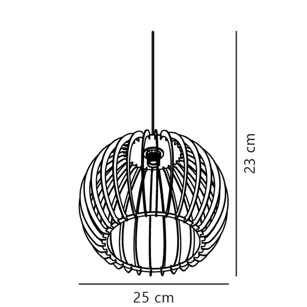 Lampa wisząca CHINO E27 60W Drewno | Naturalny
