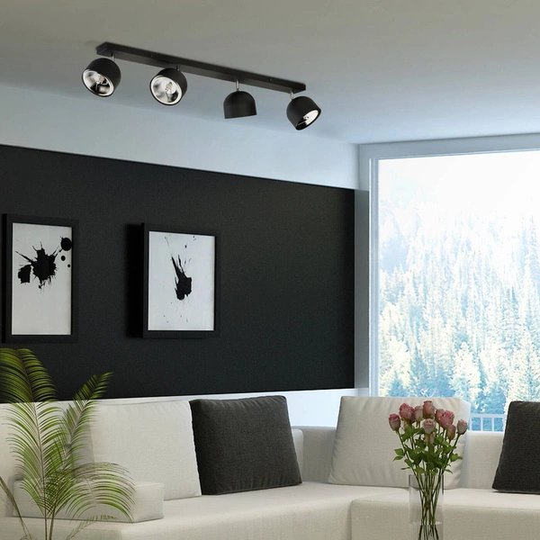 ALTEA BLACK LAMPA SUFITOWA 4 PŁ + ŻARÓWKI 6521
