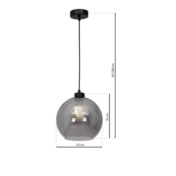 Lampa wisząca zwis SOFIA SMOKED 1xE27