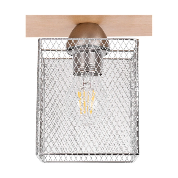 Lampa sufitowa Norman Wood 4xE27 Max.25W Drewno brzozowe/Chromowany metal 8175460