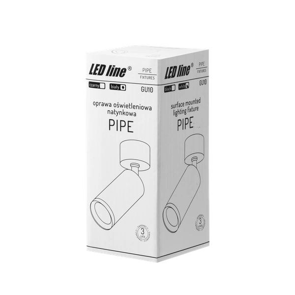 Nowoczesny reflektor sufitowy PIPE GU10 dł. 12cm | biały