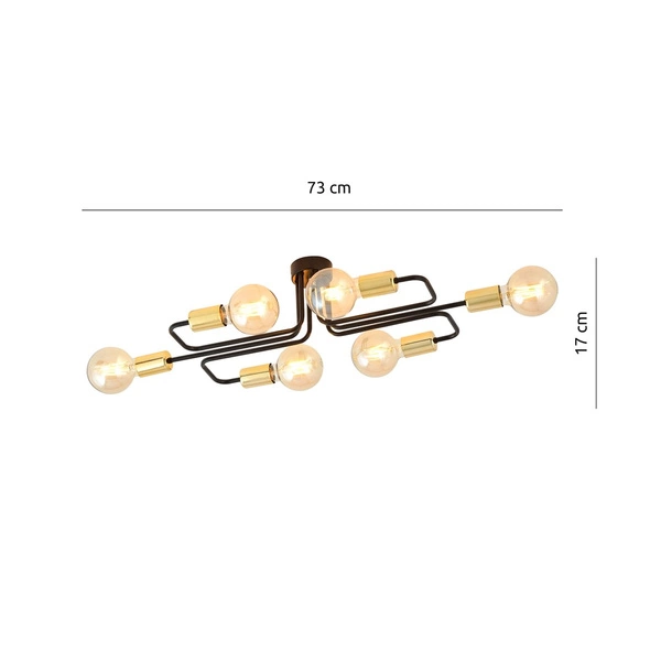 Lampa sufitowa Emibig VEKEN 6A GOLD 1175/6A