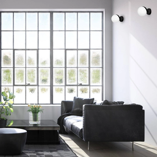 Kinkiet nowoczesny szklana kula SFERA czarny/biały