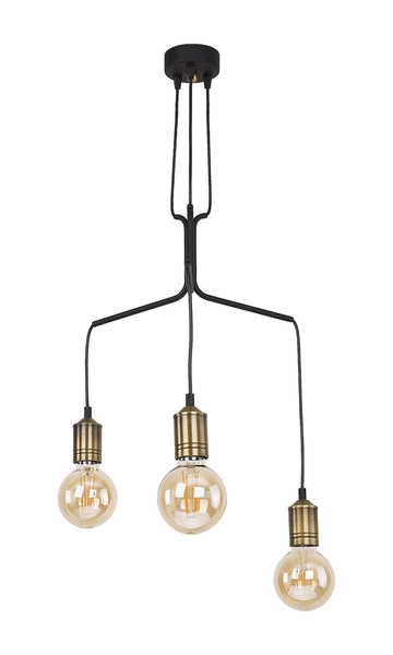 Nowoczesna Lampa wisząca BORNEO wys. 60cm 3xE27 15W IP20 | Mosiądz patynowany