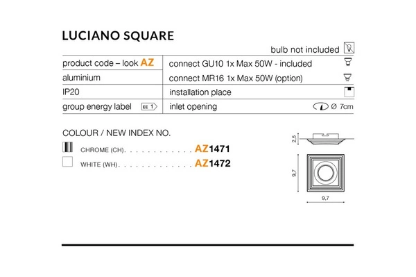 Azzardo LUCIANO S WHITE 1472