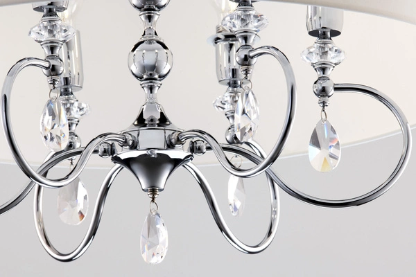 Klasyczna Lampa wisząca ELBA wys. 90cm 6xE27 15W IP20 | chrom połysk