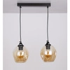 Lampa wisząca ASPA, czarna z brązowymi kloszami, 2x40W E27