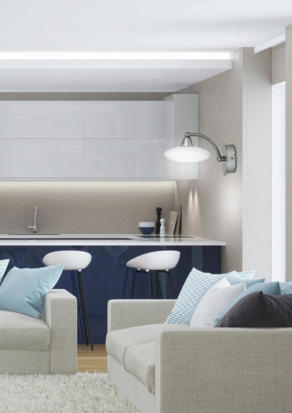 Kinkiet ELISA 21-05857 satynowy + biały szklany klosz 1x40W G9