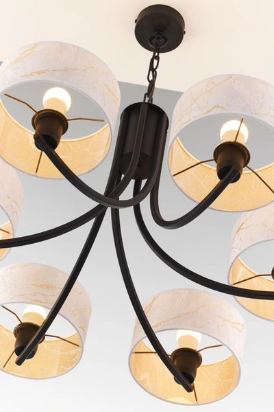 Klasyczny Żyrandol ARTHUR wys. 71cm 6xE27 15W IP20 | czarny