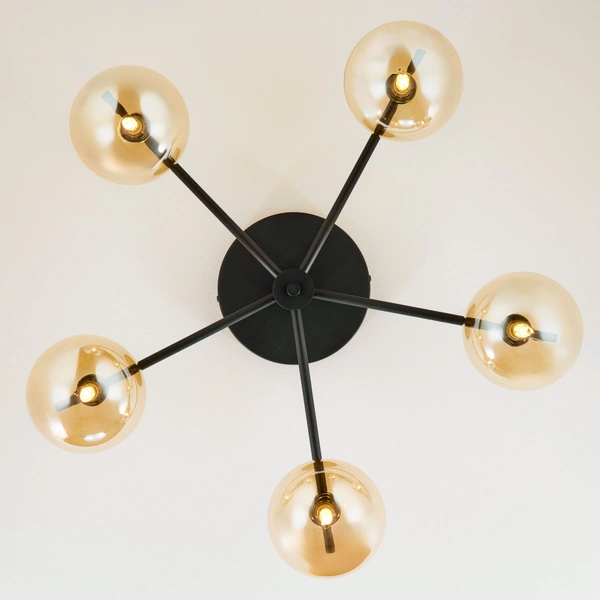 Nowoczesna Lampa sufitowa PRATO wys. 27cm 5xG9 14W IP20 | czarny