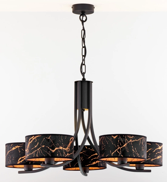 Klasyczny Żyrandol ARTHUR wys. 71cm 5xE27 15W IP20 | czarny