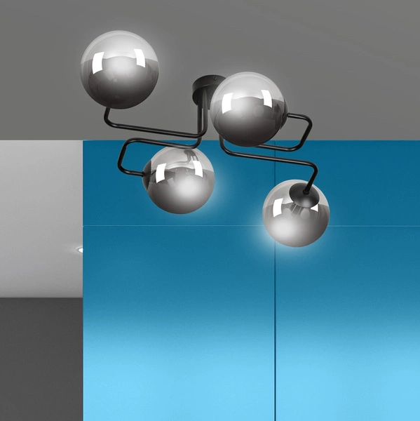 Lampa sufitowa Emibig BRENDI 4 BL GRAFIT 832/4